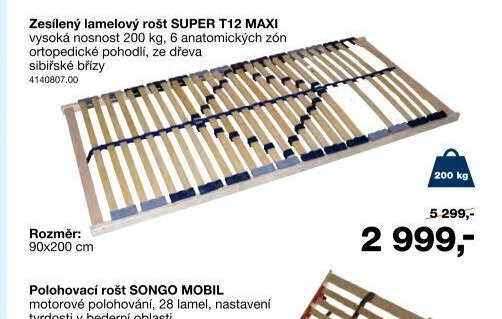 Zesílený lamelový rošt SUPER T12 MAXI