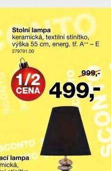 Stolní lampa keramická 55 cm