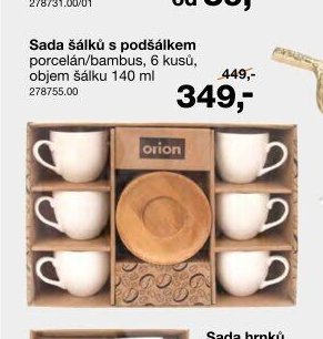 Sada šálků s podšálkem