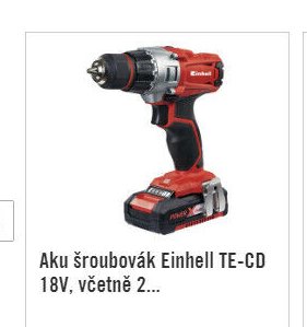 Aku šroubovák Einhell TE-CD 18V, včetně 2 akumulátorů
