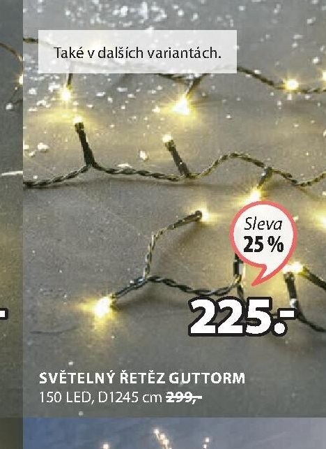 Světelný řetěz Guttorm 150 LED, D1245 cm