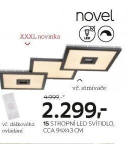 15 STROPNÍ LED SVÍTIDLO, CCA 94X43 CM