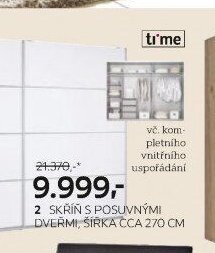 Skříň s posuvnými dveřmi, šířka cca 270 cm