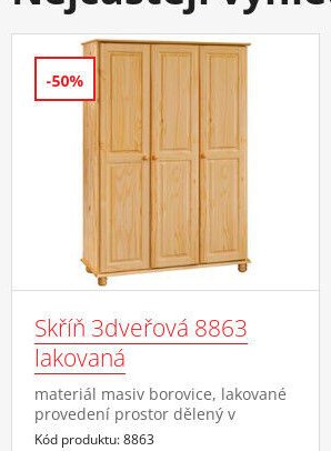 Skříň 3dveřová 8863 lakovaná