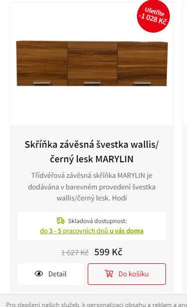 Skříňka závěsná švestka wallis/černý lesk MARYLIN