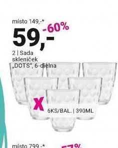 2 | Sada skleniček „DOTS“, 6-dílná