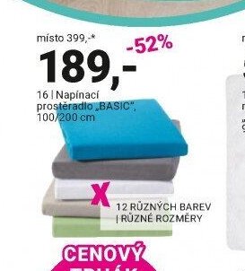 Napínací prostěradlo BASIC