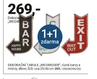 Dekorační tabule „WEGWEISER“