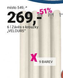 Závěs s kroužky „VELOURS“