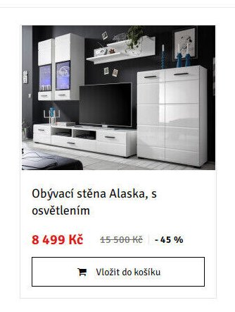 Obývací stěna Alaska, s osvětlením