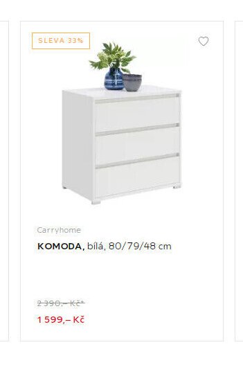 KOMODA, bílá, 80/79/48 cm