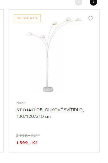 STOJACÍ OBLOUKOVÉ SVÍTIDLO, 130/120/210 cm