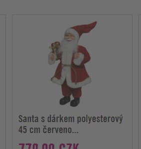 Santa s dárkem polyesterový 45 cm červeno...