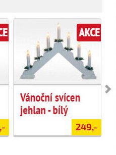 Vánoční svícen jehlan - bílý