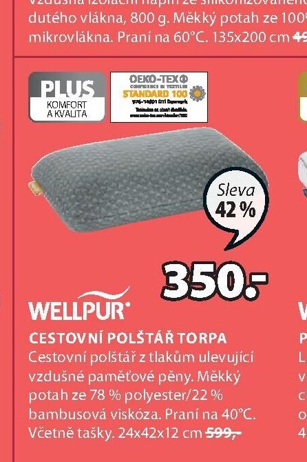 WELLPUR Cestovní polštář TORPA
