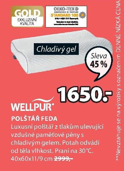 WELLPUR Polštář FEDA