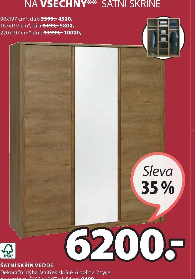 Šatní skříň VEDDE