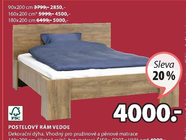 Postelový rám VEDDE