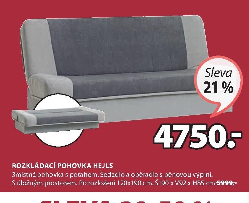 ROZKLÁDACÍ POHOVKA HEJLS
