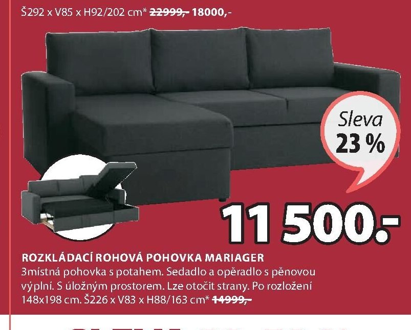 ROZKLÁDACÍ ROHOVÁ POHOVKA MARIAGER