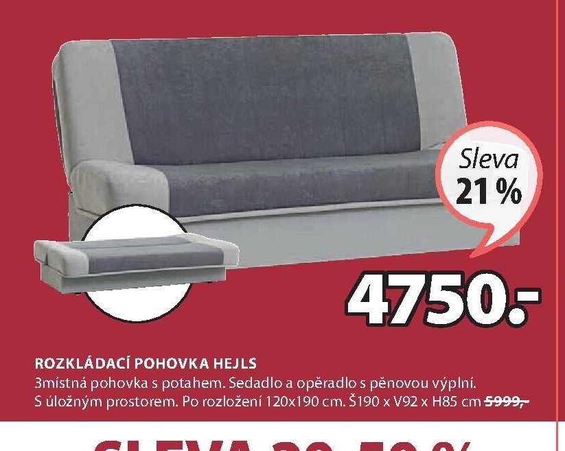ROZKLÁDACÍ POHOVKA HEJLS