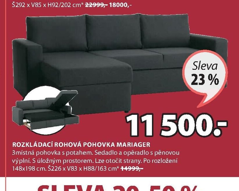 ROZKLÁDACÍ ROHOVÁ POHOVKA MARIAGER