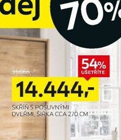 SKŘÍŇ S POSUVNÝMI DVEŘMI, ŠÍŘKA CCA 270 CM