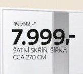 ŠATNÍ SKŘÍŇ, ŠÍŘKA CCA 270 CM