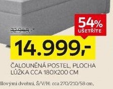 ČALOUNĚNÁ POSTEL, PLOCHA LŮŽKA CCA 180X200 CM