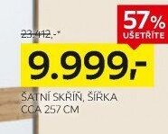 ŠATNÍ SKŘÍŇ, ŠÍŘKA CCA 257 CM