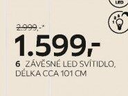 6 ZÁVĚSNÉ LED SVÍTIDLO, DÉLKA CCA 101 CM