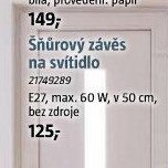 Šňůrový závěs na svítidlo