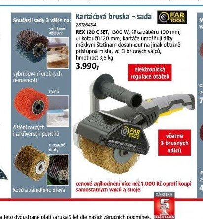 Kartáčová bruska - sada