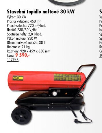 Stavební topidlo naftové 30 kW