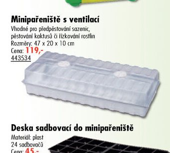 Minipařeniště s ventilací