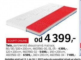 Twin, partnerská oboustranná matrace