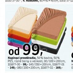 Napínací prostěradlo, 50% bavlna
