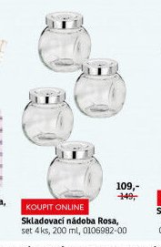 Skladovací nádoba Rosa, set 4 ks, 200 ml