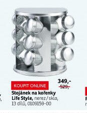 Stojánek na kořenky Life Style, nerez/sklo, 13 dílů