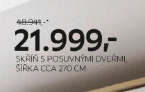 SKŘÍŇ S POSUVNÝMI DVEŘMI, ŠÍŘKA CCA 270 CM