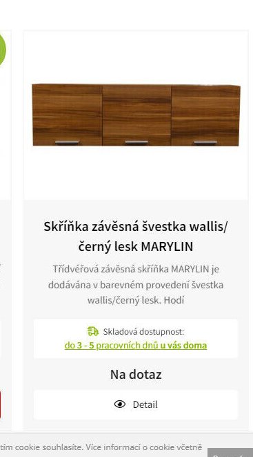 Skříňka závěsná švestka wallis/černý lesk MARYLIN
