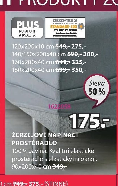 Žerzejové napínací prostěradlo