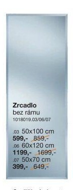 Zrcadlo bez rámu