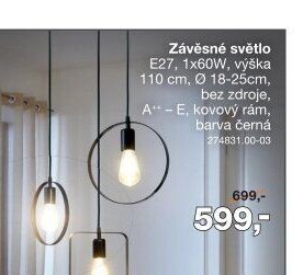 Závěsné světlo 1x60W
