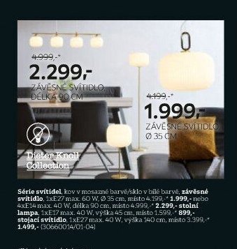 Série svítidel, závěsné svítidlo