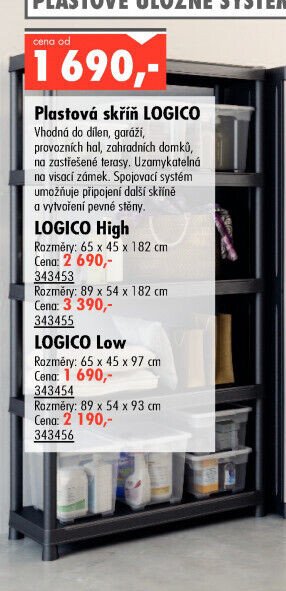 Plastová skříň LOGICO High (65 x 45 x 182 cm)