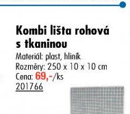 Kombi lišta rohová s tkaninou