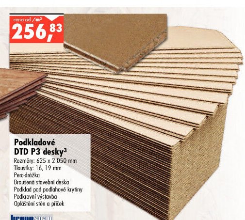 Podkladové DTD P3 desky