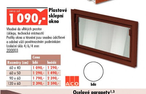 Plastové sklepní okno