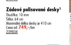 Zádové polisované desky